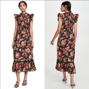 Sea New York Pascale smocked cotton midi dress